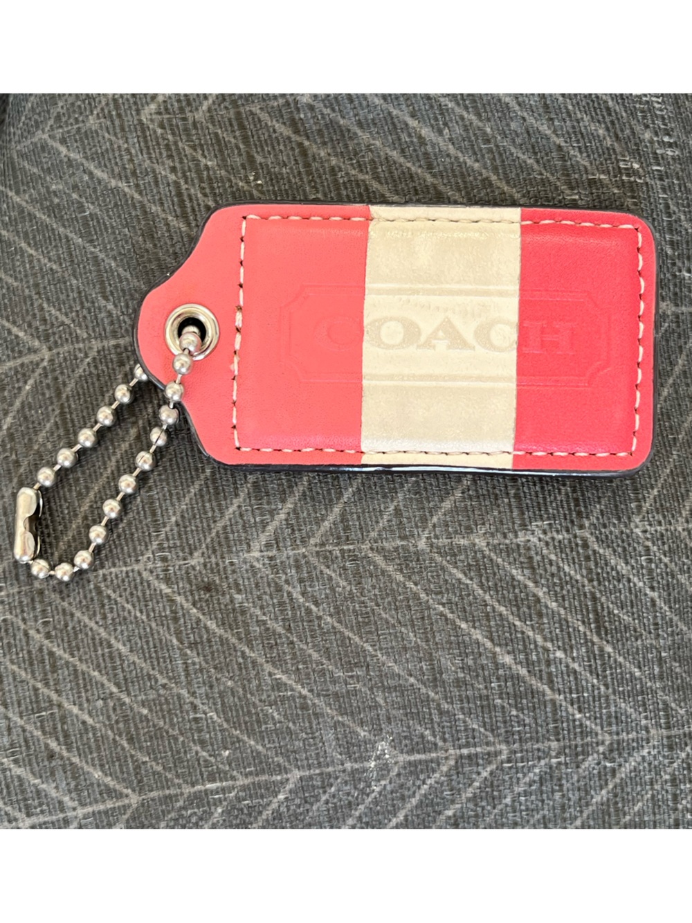 EUC Coach Rose Wristlet with Large Pink and Cream Stripes Hang Tag - Picture 2 of 13